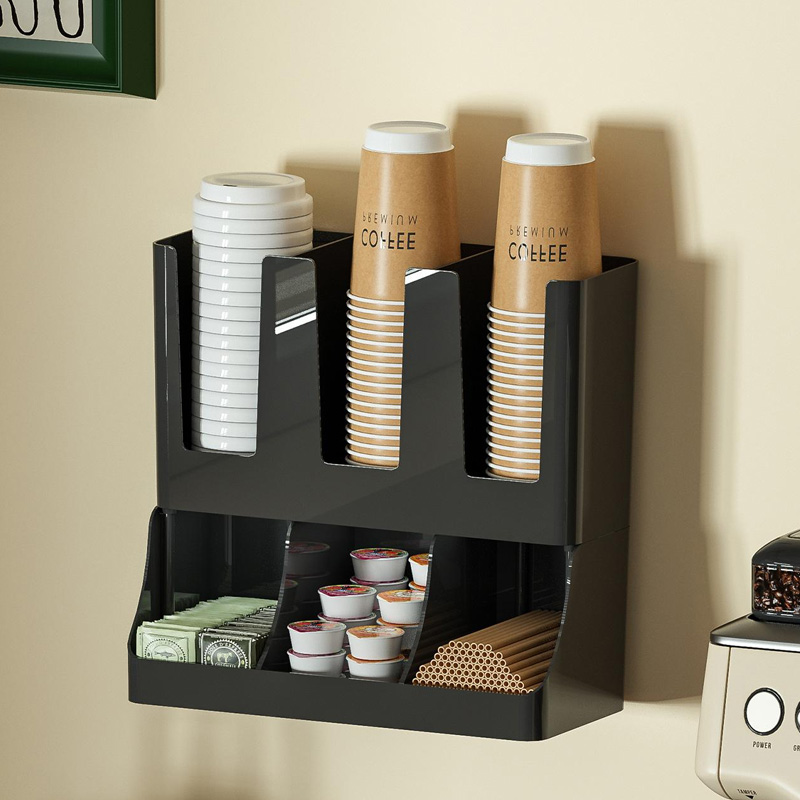 Wallpaper Coffee And Tea - Een opbergdoos voor papieren bekers, zwarte