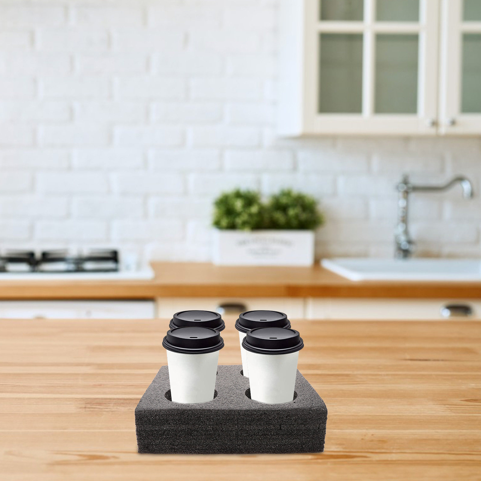 Coffee Tea Drink - Multi-hole bekerdrager voor 4 dranken, afhaaldrankendrager,