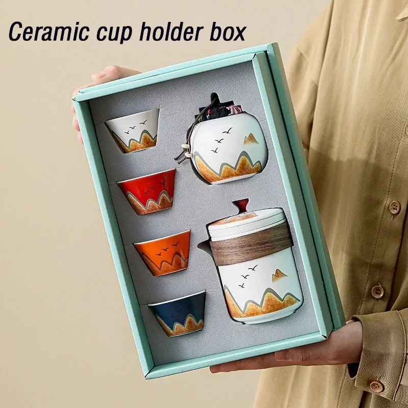 Tea Coffee Pot Set - Geschenkdoos, Chinese stijl keramische theekop, porseleinen