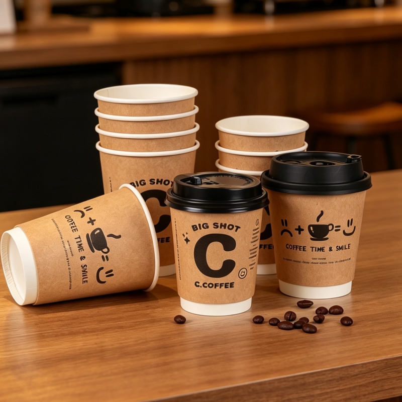 Wallpaper Coffee And Tea - 50 stuks 8/14oz wegwerp koffiebekers van