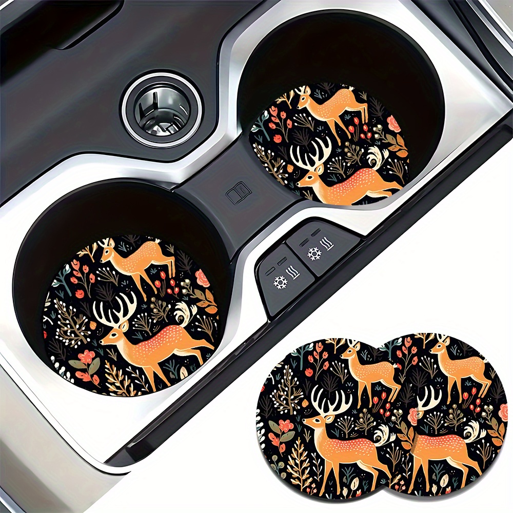 2 auto-onderzetters met herten - Coffee Tea Etc recensie en prijs